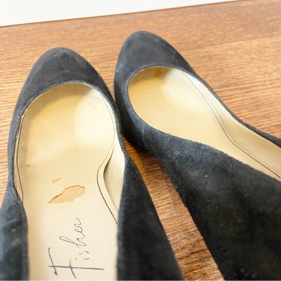 Marc Fisher | Black Suede Rounded Toe Pumps Size 8.5 - Picture 10 of 12